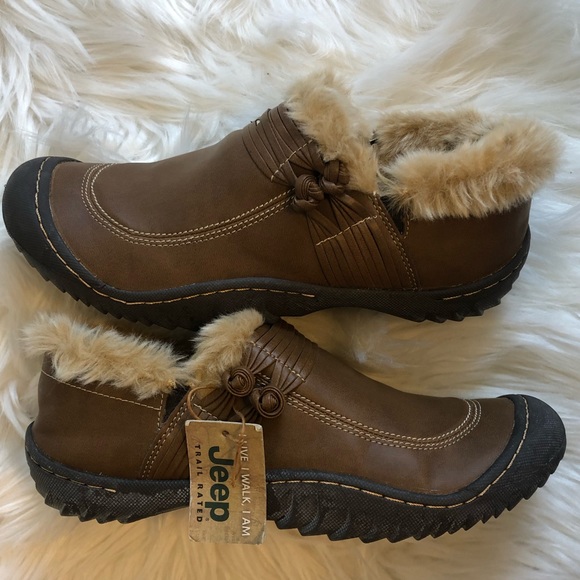 Jeep J-41 NWT leather & faux fur hiking shoes 🤙